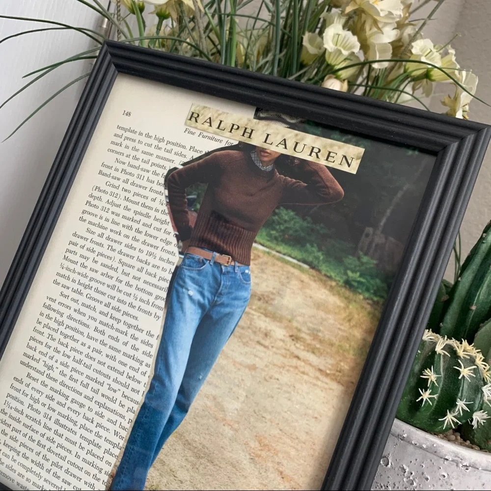 Ralph Lauren Vintage Style Collage Wall Art Classic‎ Denim Fashion Print